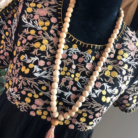 THML Embroidered Split Sleeve Boho Dress S - Picture 6 of 6